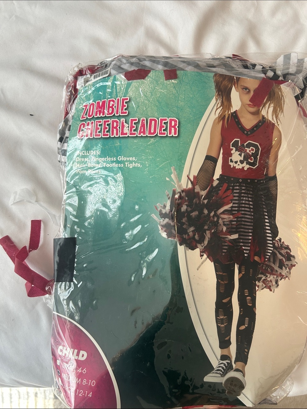 Zombie Cheerleader Costume for Kids - Red and Black